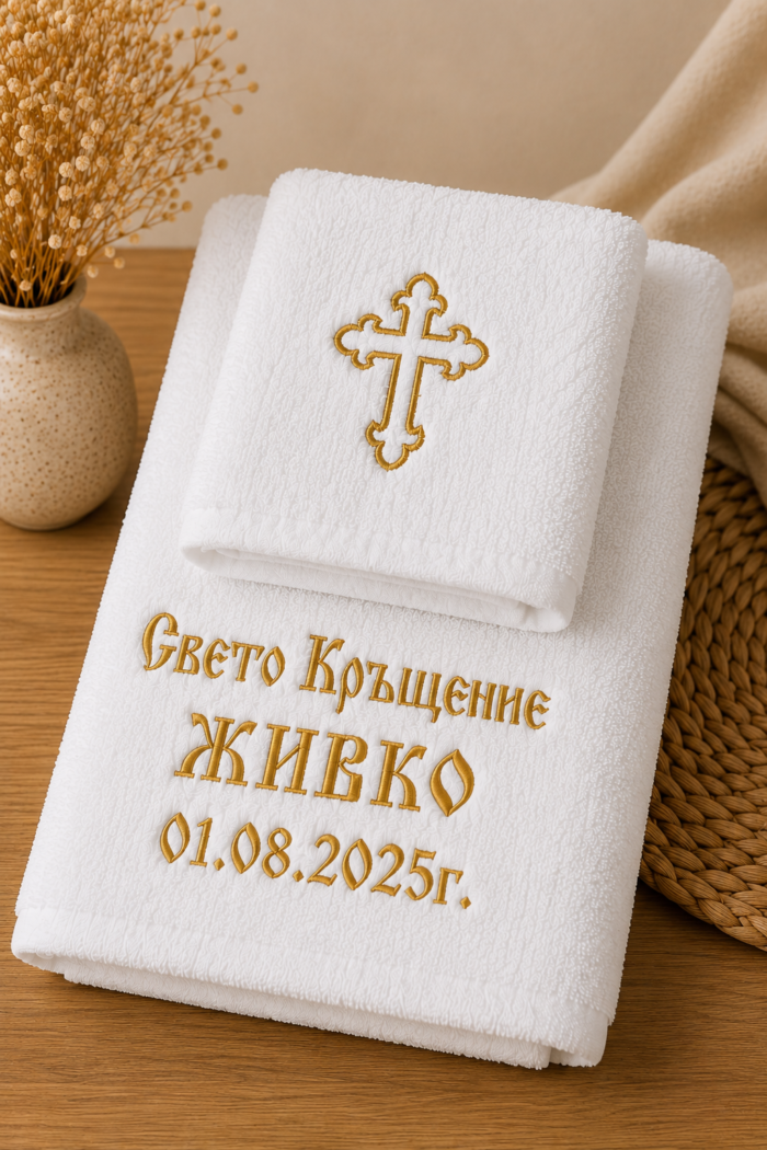 Персонализирана кърпа за "Свето кръщение с бродерия" - Image 3