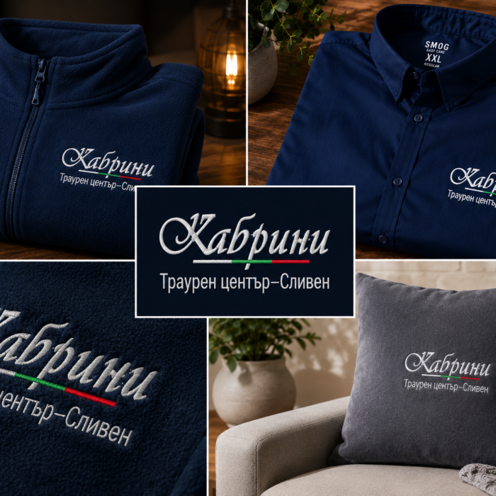 Фирмена бродерия на лого Кабрини върху поларено яке